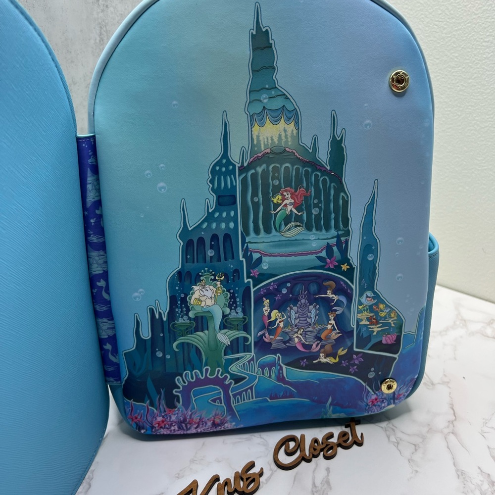 Loungefly Disney The Little Mermaid Castle Mini Backpack - Picture 4 of 12
